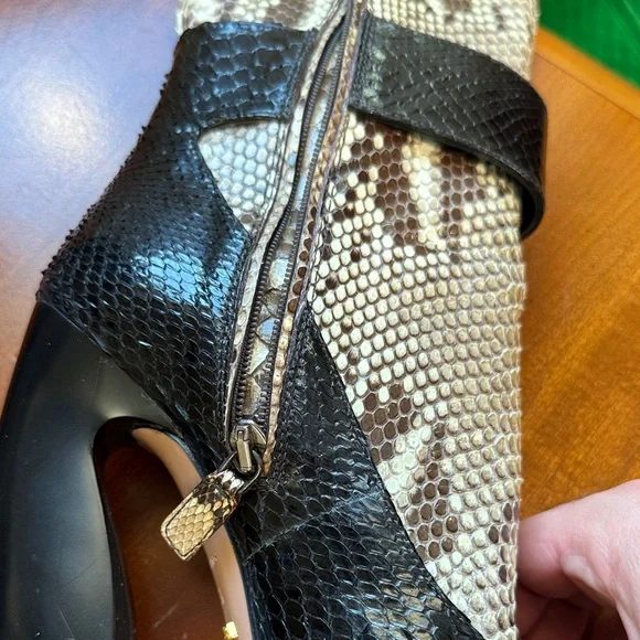 Prada Snakeskin Pattern Knee-High Boots - Picture 7 of 8